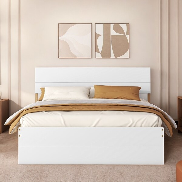 White high gloss bed with storage discount